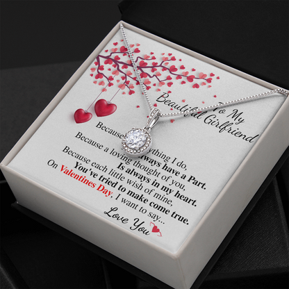 Meaningful Jewelry Gifts Eternal Hope Necklace Gift For Beautiful Girlfriend Valentines Day Gift For Her From Boyfriend Present For Girlfriend On Birthday Day Stainless Steel Box Chain Necklace with Message Card Romantic Valentine's Gift