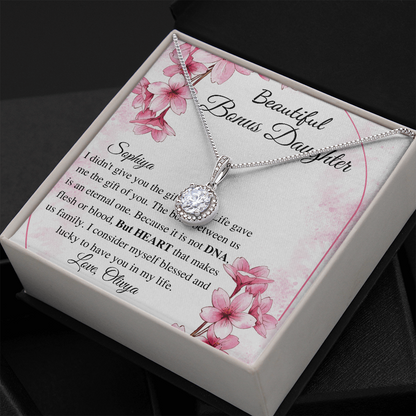 To my Bonus Daughter Beautiful Necklace, Stepdaughter Gift, Bonus Daughter Birthday Gift, Gift for Bonus Daughter, Daughter in Law