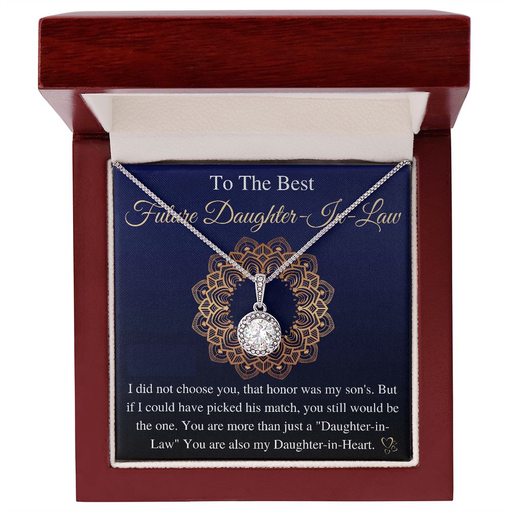 Meaningful Jewelry Gifts For To My Future Daughter-In-Law, Bonus Daughter Gift, Future Daughter-In-Law Necklace, from mother in law, keepsake gift, future son's wife e with Message Card