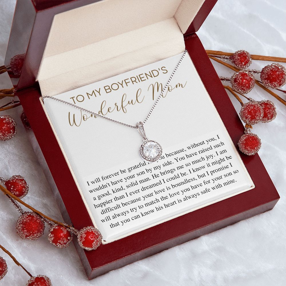 Personalized Necklace Gift For Boyfriend's Mom, Christmas Gift For Boyfriend's Mom, Boyfriends wonderful Mom Birthday Gift, Gift for Mother In Law capital I