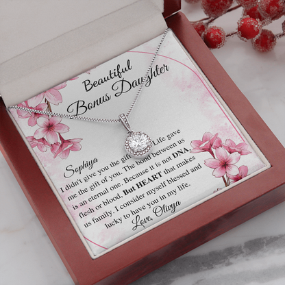 To my Bonus Daughter Beautiful Necklace, Stepdaughter Gift, Bonus Daughter Birthday Gift, Gift for Bonus Daughter, Daughter in Law