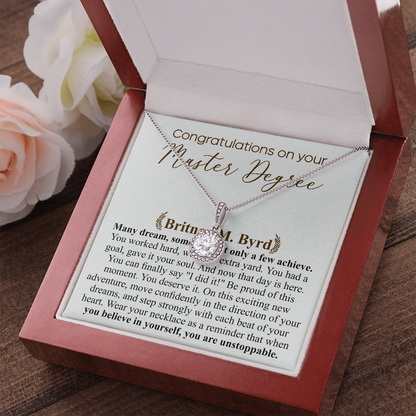 Personalized Masters Graduation Gift, Graduation Gift Masters, Grad Gift Necklace For Her, Masters Degree Graduation, Master Degree Necklace Britney