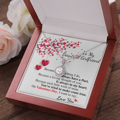 Meaningful Jewelry Gifts Eternal Hope Necklace Gift For Beautiful Girlfriend Valentines Day Gift For Her From Boyfriend Present For Girlfriend On Birthday Day Stainless Steel Box Chain Necklace with Message Card Romantic Valentine's Gift