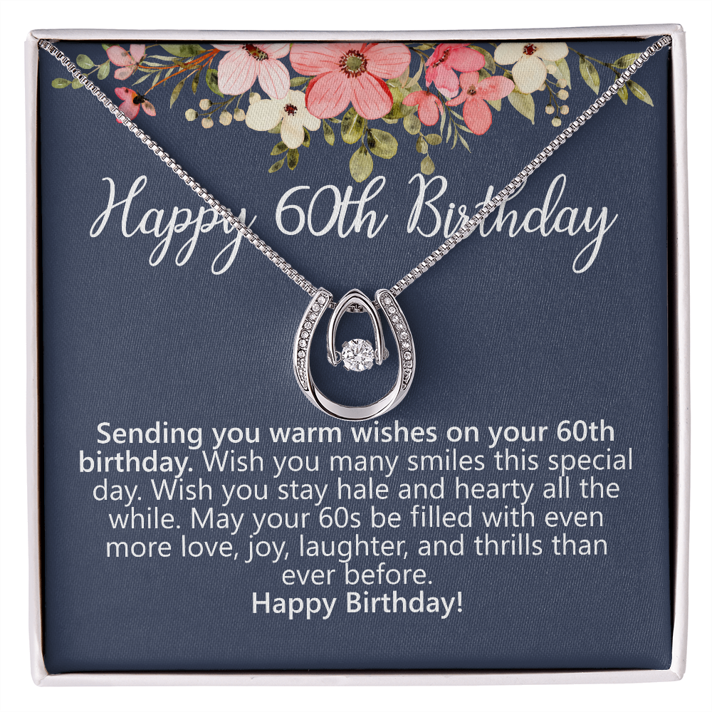 HAPPY 60TH BIRTHDAY lucky necklace