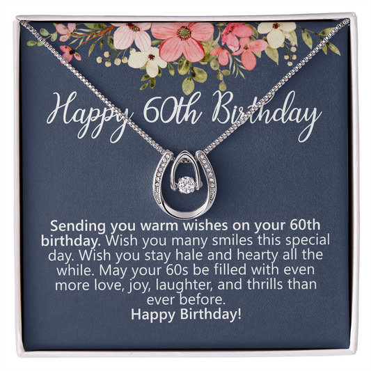 HAPPY 60TH BIRTHDAY lucky necklace