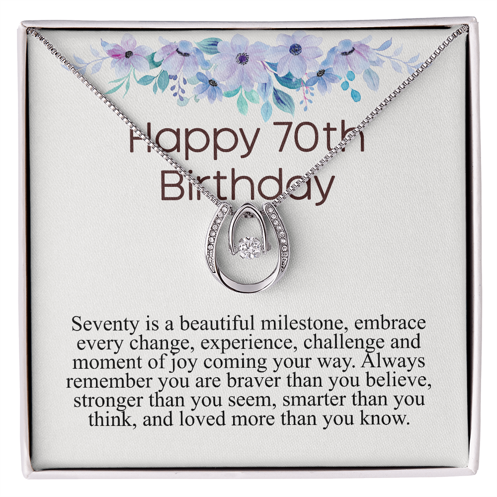 happy 70th birthday lucky necklace