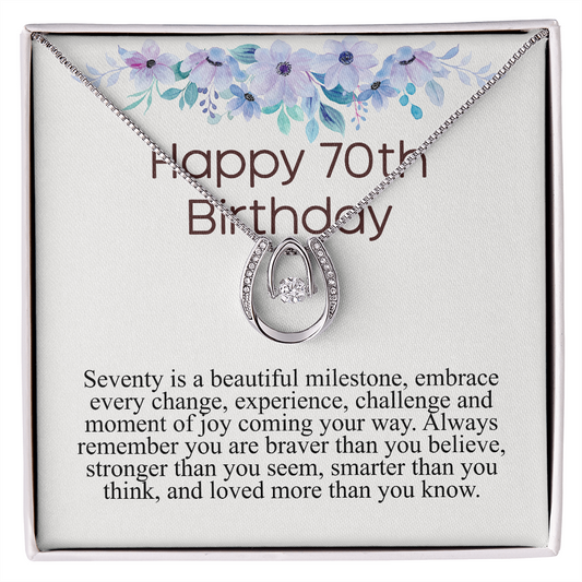 happy 70th birthday lucky necklace