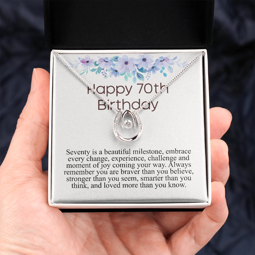happy 70th birthday lucky necklace
