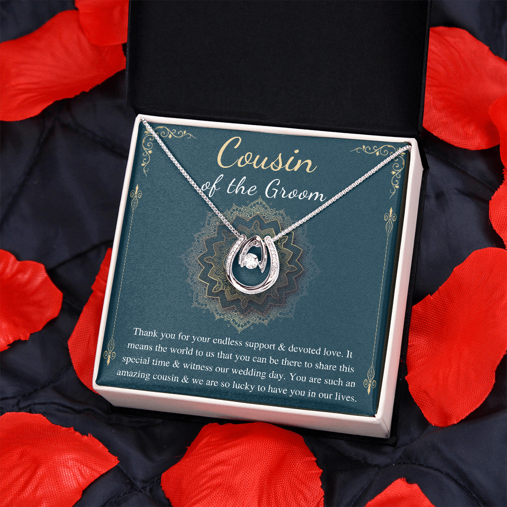 Cousin Of The Groom Necklace, Cousin Of The groom Gift Wedding Day from Bride & Groom, Thank You Gift for Cousin, Cousin Wedding Gift