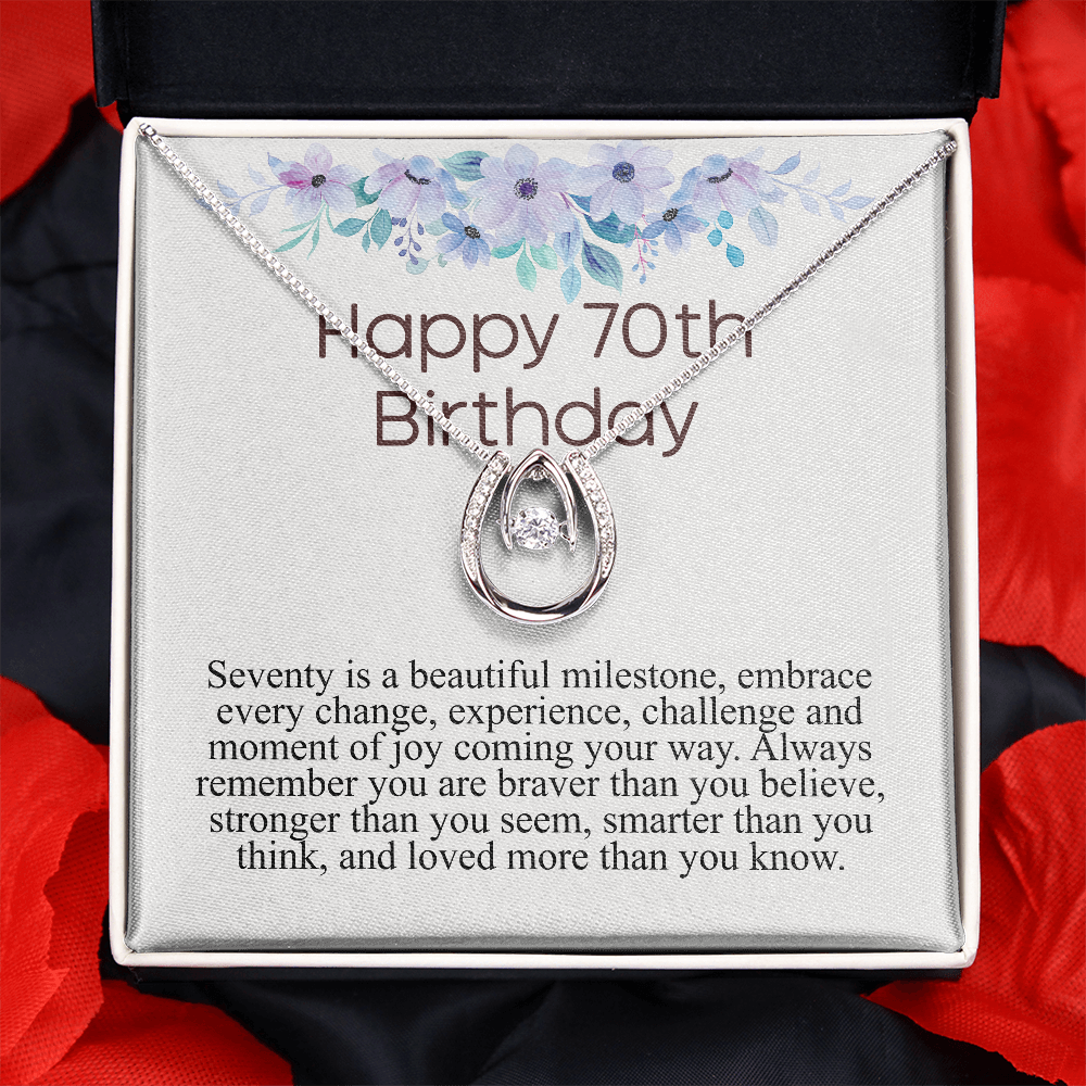 happy 70th birthday lucky necklace