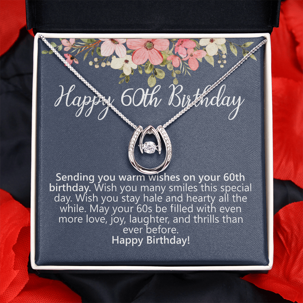 HAPPY 60TH BIRTHDAY lucky necklace