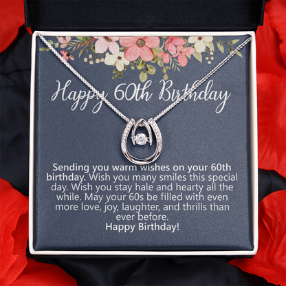 HAPPY 60TH BIRTHDAY lucky necklace