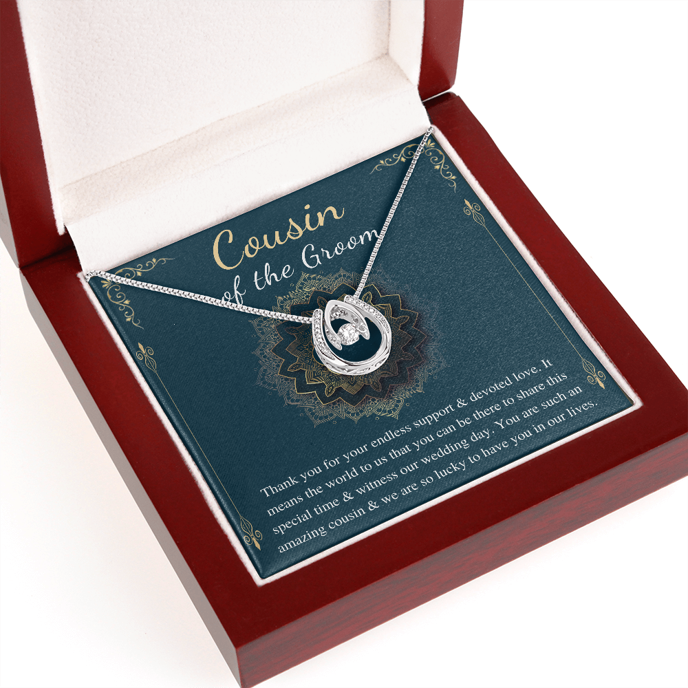Cousin Of The Groom Necklace, Cousin Of The groom Gift Wedding Day from Bride & Groom, Thank You Gift for Cousin, Cousin Wedding Gift