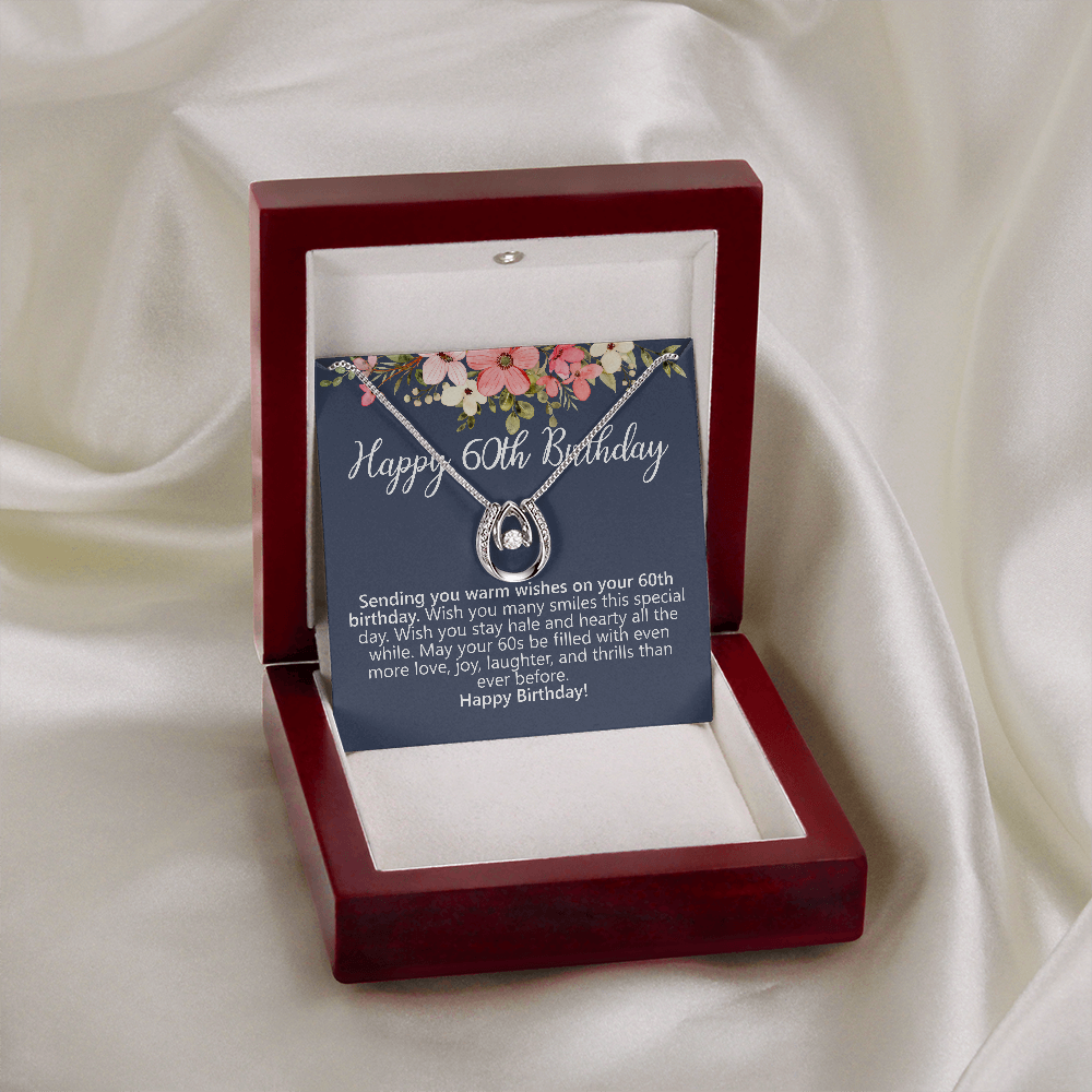 HAPPY 60TH BIRTHDAY lucky necklace