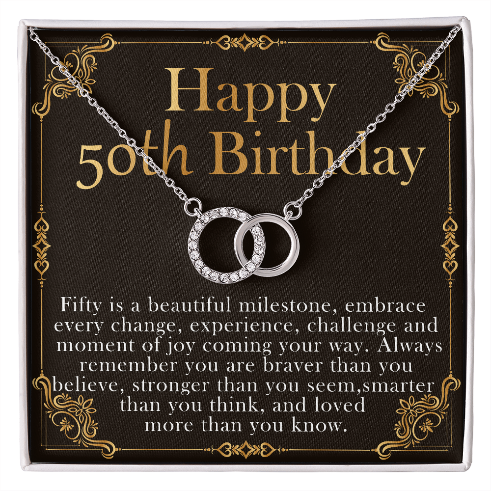 happy 50th birthday interlocking circle