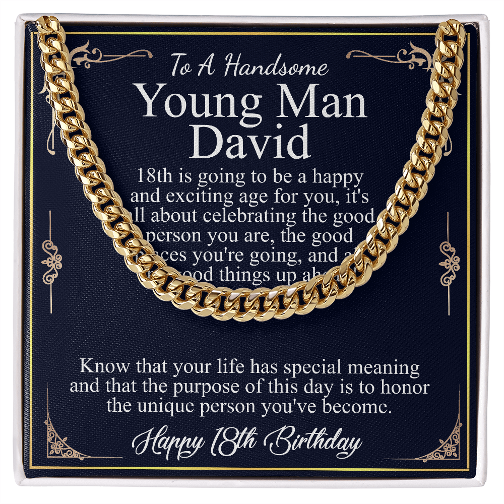 18th Birthday Gift For Him, 18th Birthday Present For Man, Personalized Gift for 18 Year Old Male, 18th Birthday Gift Son from Mom, Dad david