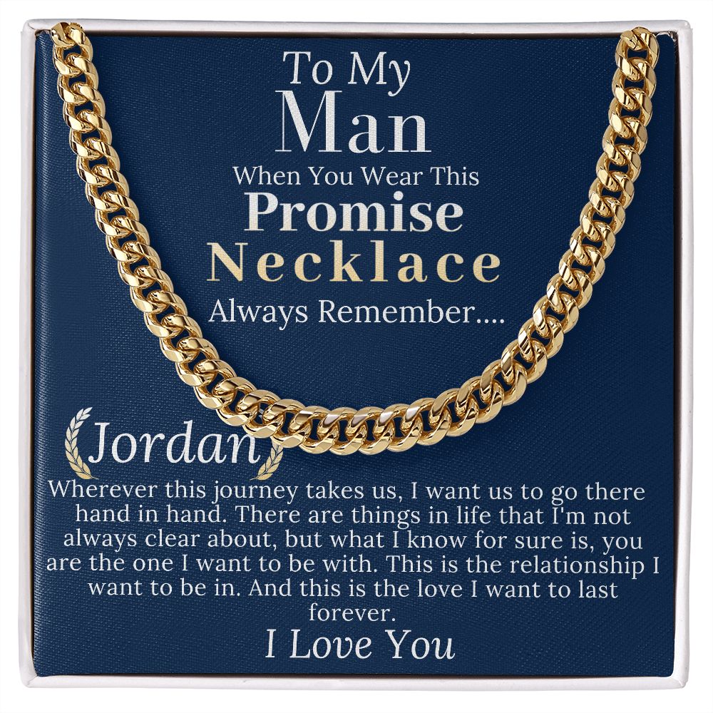 Boyfriend Promise necklace For Him, Boyfriend Christmas Gift, Mens Chain Necklace Christmas Gift For Soulmate, Husband Christmas Gift #0943 Jordan