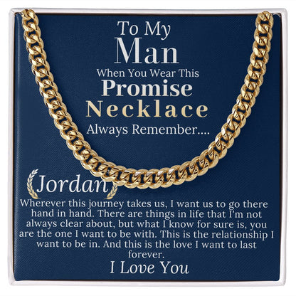 Boyfriend Promise necklace For Him, Boyfriend Christmas Gift, Mens Chain Necklace Christmas Gift For Soulmate, Husband Christmas Gift #0943 Jordan
