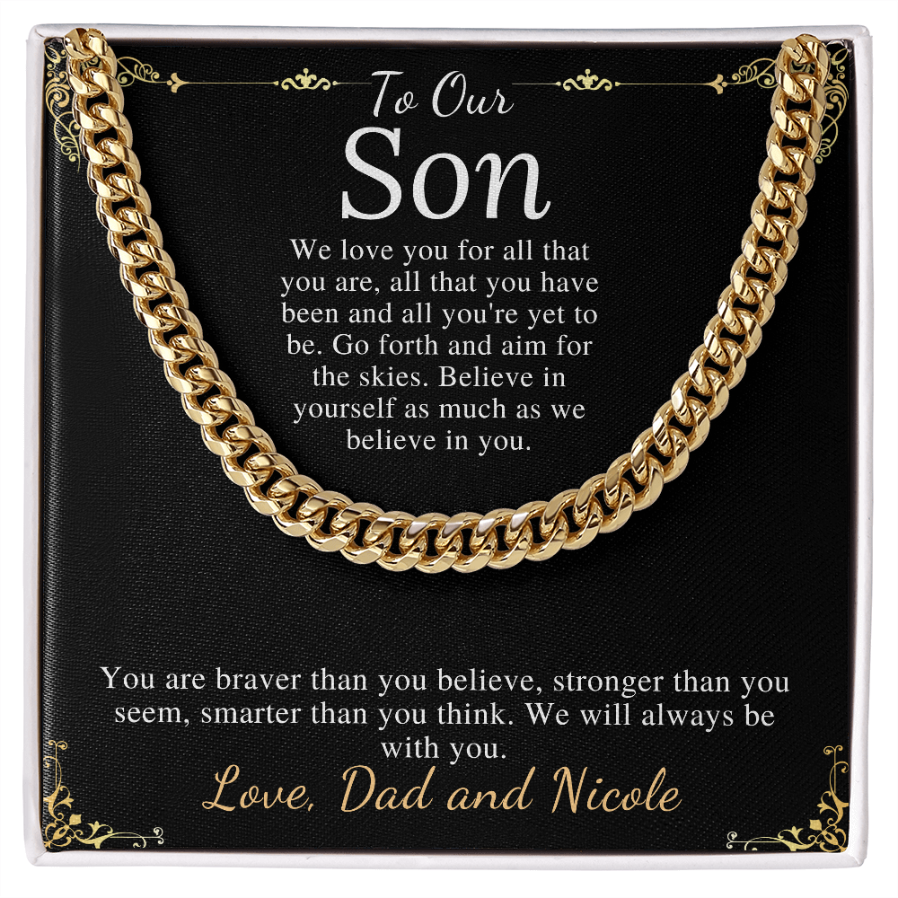 Sentimental Son Gifts from Mom, Son Chain Necklace, Mother to Son Gifts, Christmas Gifts for Son Birthday, Gifts for Son from Mother #0910 dad&nicole