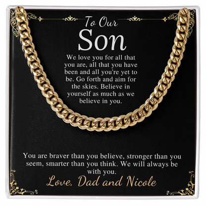 Sentimental Son Gifts from Mom, Son Chain Necklace, Mother to Son Gifts, Christmas Gifts for Son Birthday, Gifts for Son from Mother #0910 dad&nicole