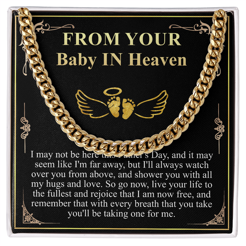 First Fathers Day Gift from Baby in Heaven, Loss of Child Fathers Day Gift, Pregnancy Loss, Miscarriage Father's Day Chain Necklace