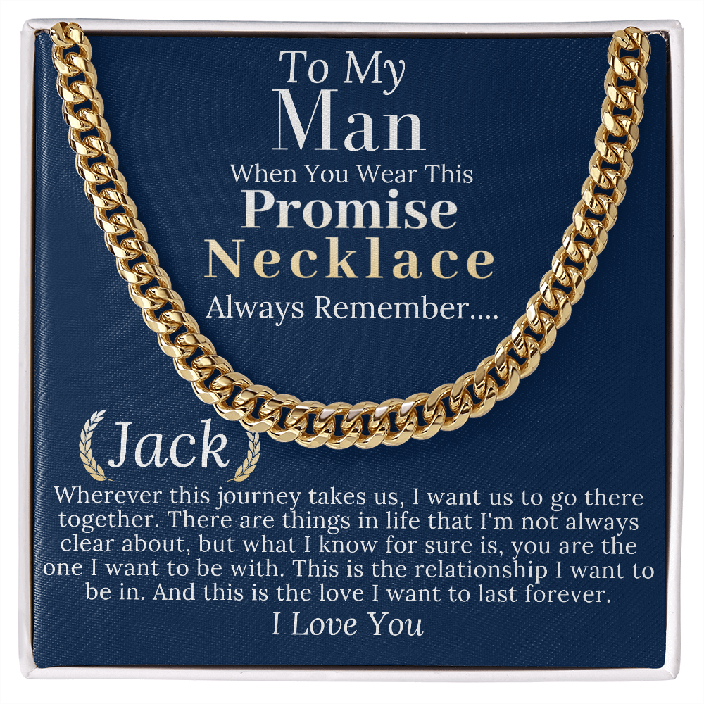 Boyfriend Promise necklace For Him, Boyfriend Christmas Gift, Mens Chain Necklace Christmas Gift For Soulmate, Husband Christmas Gift #0943 jack
