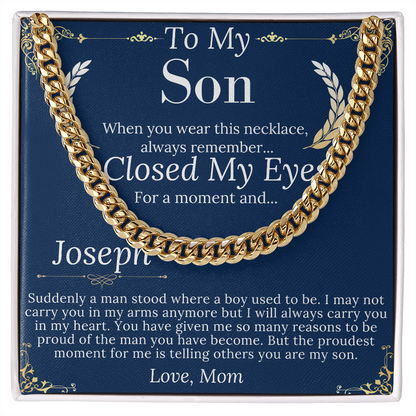 Son Christmas Gift, Sentimental Son Gifts from Mom, Son Chain Necklace, Mother to Son Gift, Son Birthday,Valentine Gifts for Son from Mother Joseph