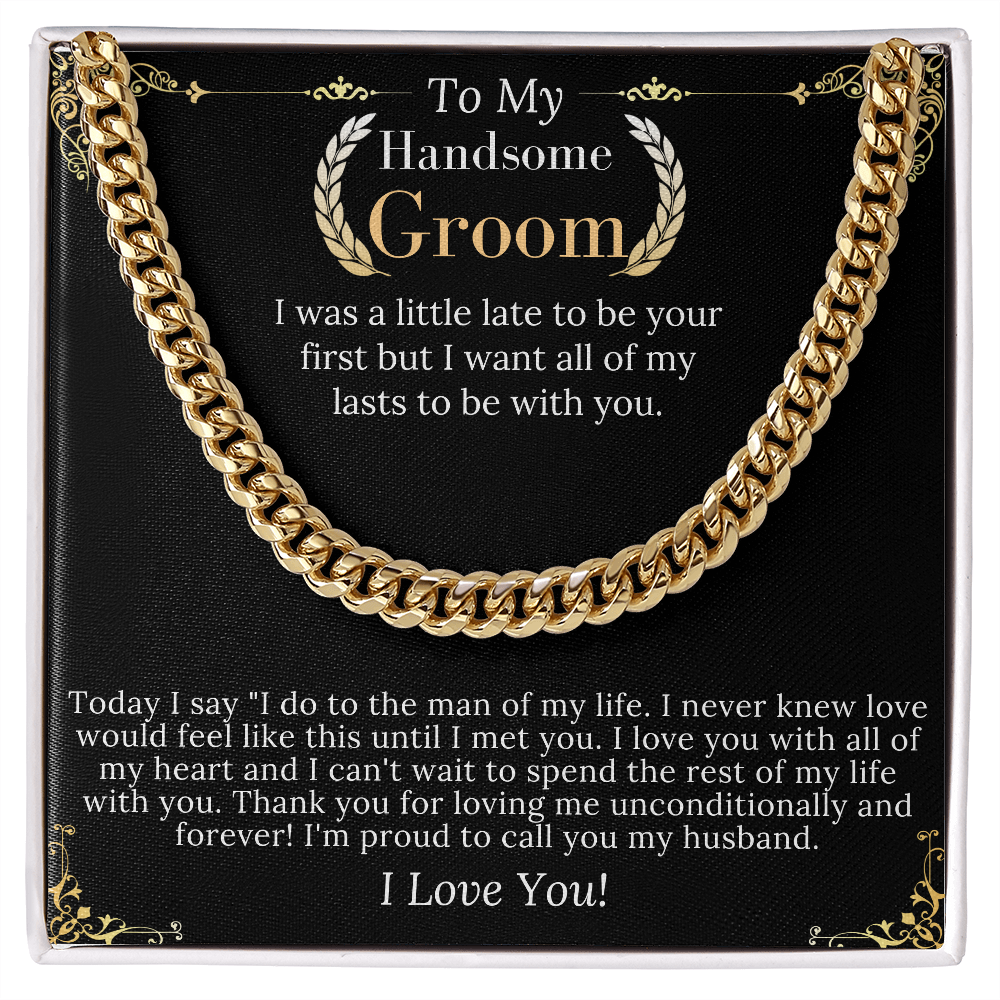 To My Groom from bride, Wedding Gift for My Man on Wedding Day, Groom Wedding Present from Bride, Necklace for men, keepsake gift for him
