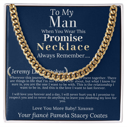 Boyfriend Promise necklace For Him, Boyfriend Christmas Gift, Mens Chain Necklace Christmas Gift For Soulmate, Husband Christmas Gift #0943 jeremy lacie