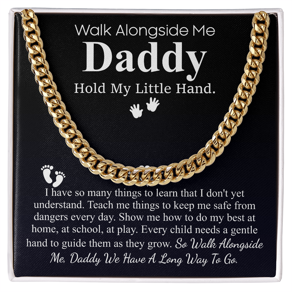 Meaningful Jewelry Gift Fathers Day Gift From Kids, Custom First Father's Day, Daddy Cuban Chain from Baby, from Wife, Best Dad Ever, 1st Father's Day Necklace Gift, Gift from New Born with Messege Card