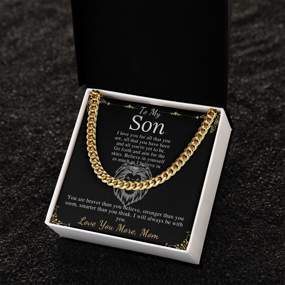 Sentimental Son Gifts from Mom, Son Chain Necklace, Mother to Son Gifts, Christmas Gifts for Son Birthday, Gifts for Son from Mother #0910 lion