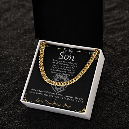 Sentimental Son Gifts from Mom, Son Chain Necklace, Mother to Son Gifts, Christmas Gifts for Son Birthday, Gifts for Son from Mother #0910 lion