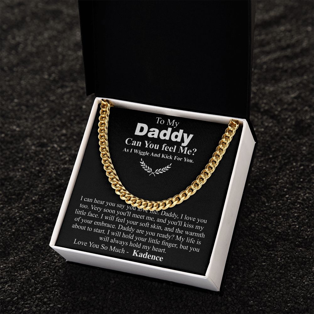 Christmas Gift For Dad From Bump, Dad To Be Gift, Pregnancy Announcement To Husband, Father Chain Necklace Gift With Message Card From Bump Kadence