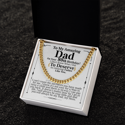 to my amzing dad on your 80th birthday