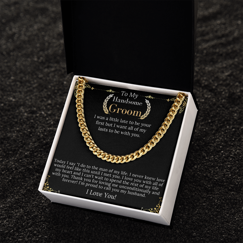 To My Groom from bride, Wedding Gift for My Man on Wedding Day, Groom Wedding Present from Bride, Necklace for men, keepsake gift for him