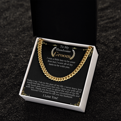To My Groom from bride, Wedding Gift for My Man on Wedding Day, Groom Wedding Present from Bride, Necklace for men, keepsake gift for him