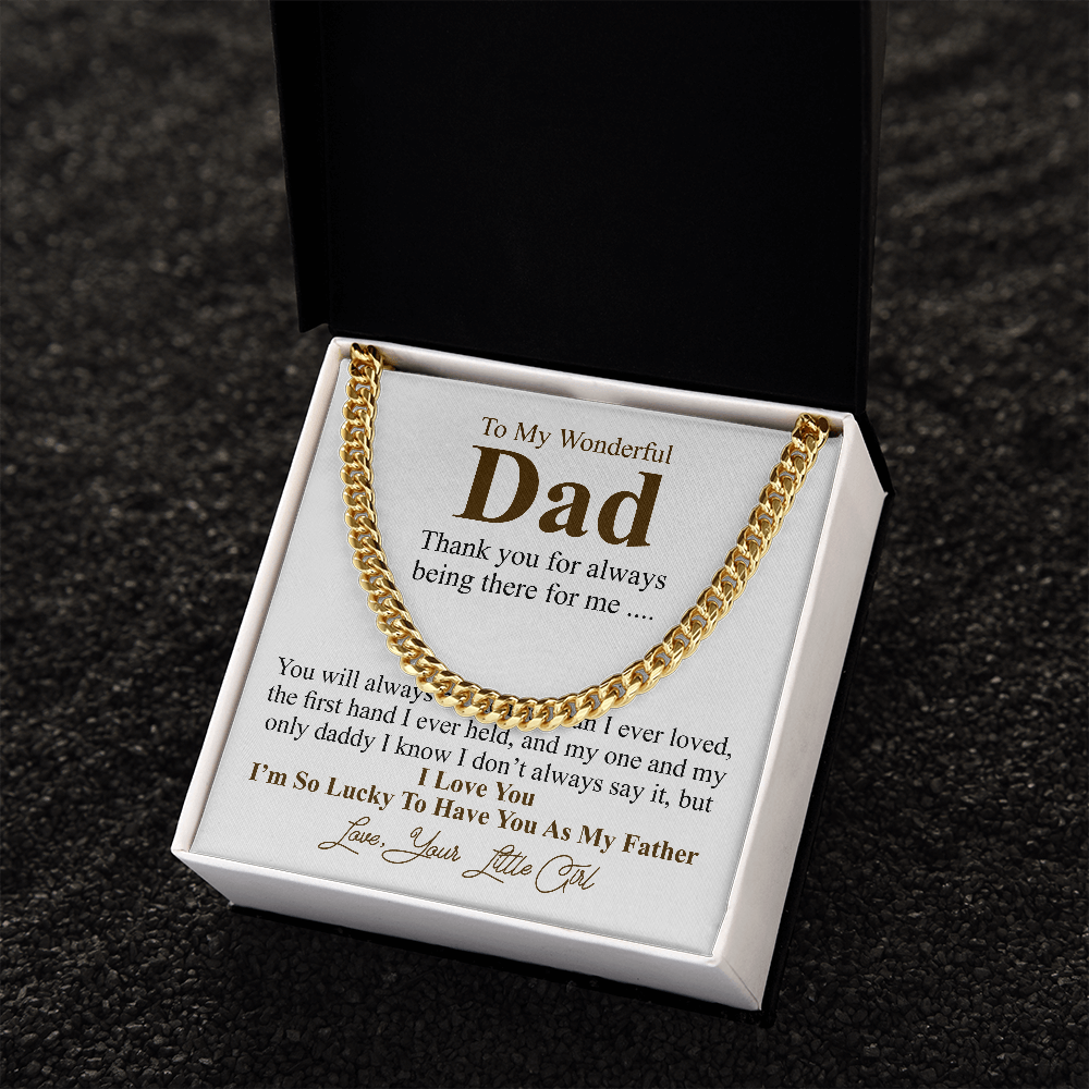 Personalized fathers day gift from daughter, Father's Day Chain Necklace, To My Dad Gift, Papa Gift, Chain For Dad, Dad Birthday Gift little girl