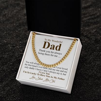Personalized fathers day gift from daughter, Father's Day Chain Necklace, To My Dad Gift, Papa Gift, Chain For Dad, Dad Birthday Gift little girl