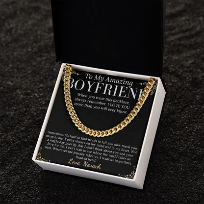 Meaningful jewelry Gift Chain Necklace For Anniversary to Boyfriend from Girlfriend with Personalized Message Card nevaeh