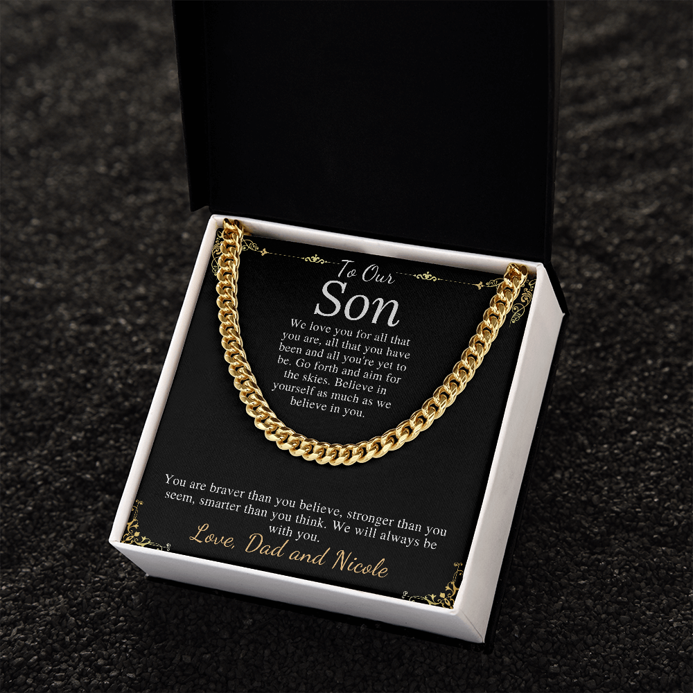 Sentimental Son Gifts from Mom, Son Chain Necklace, Mother to Son Gifts, Christmas Gifts for Son Birthday, Gifts for Son from Mother #0910 dad&nicole
