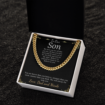Sentimental Son Gifts from Mom, Son Chain Necklace, Mother to Son Gifts, Christmas Gifts for Son Birthday, Gifts for Son from Mother #0910 dad&nicole