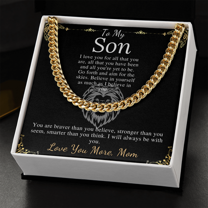 Sentimental Son Gifts from Mom, Son Chain Necklace, Mother to Son Gifts, Christmas Gifts for Son Birthday, Gifts for Son from Mother #0910 lion