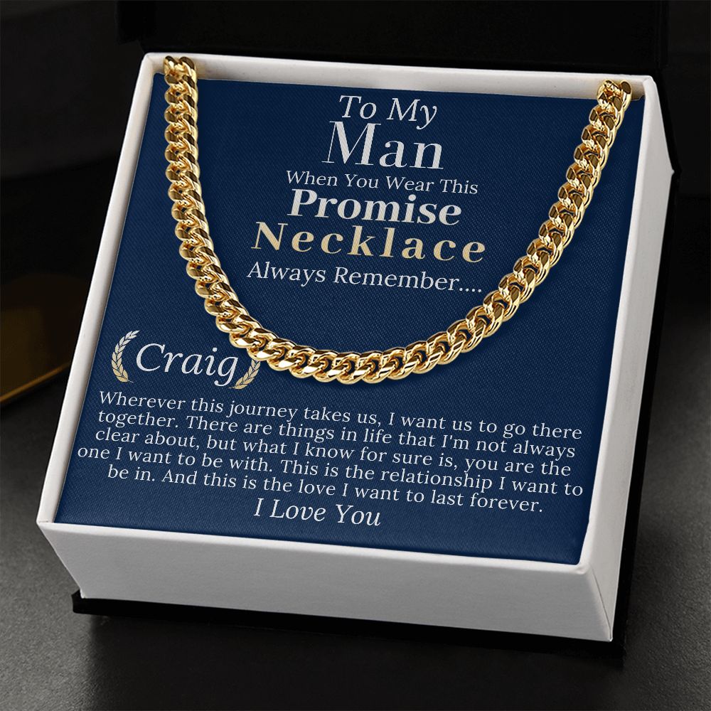 Boyfriend Promise necklace For Him, Boyfriend Christmas Gift, Mens Chain Necklace Christmas Gift For Soulmate, Husband Christmas Gift #0943 craig