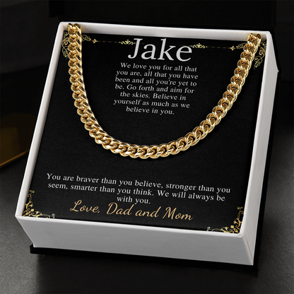 Sentimental Son Gifts from Mom, Son Chain Necklace, Mother to Son Gifts, Christmas Gifts for Son Birthday, Gifts for Son from Mother #0910 jake