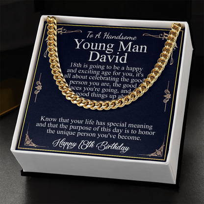 18th Birthday Gift For Him, 18th Birthday Present For Man, Personalized Gift for 18 Year Old Male, 18th Birthday Gift Son from Mom, Dad david