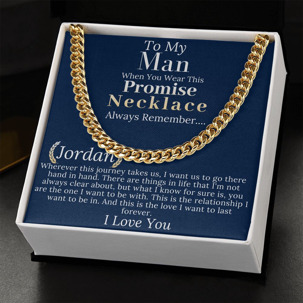 Boyfriend Promise necklace For Him, Boyfriend Christmas Gift, Mens Chain Necklace Christmas Gift For Soulmate, Husband Christmas Gift #0943 Jordan