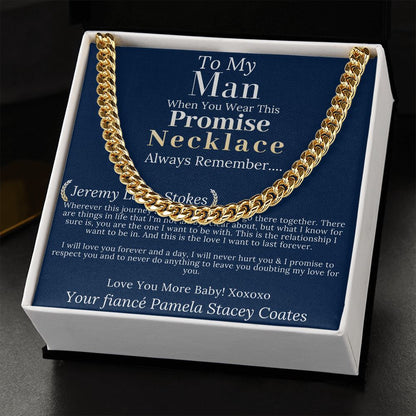 Boyfriend Promise necklace For Him, Boyfriend Christmas Gift, Mens Chain Necklace Christmas Gift For Soulmate, Husband Christmas Gift #0943 jeremy lacie