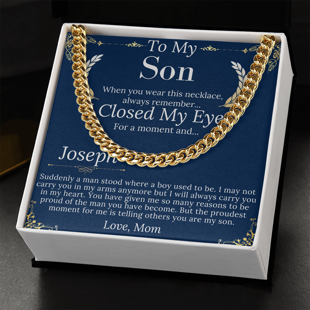 Son Christmas Gift, Sentimental Son Gifts from Mom, Son Chain Necklace, Mother to Son Gift, Son Birthday,Valentine Gifts for Son from Mother Joseph
