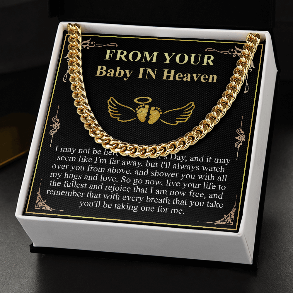 First Fathers Day Gift from Baby in Heaven, Loss of Child Fathers Day Gift, Pregnancy Loss, Miscarriage Father's Day Chain Necklace