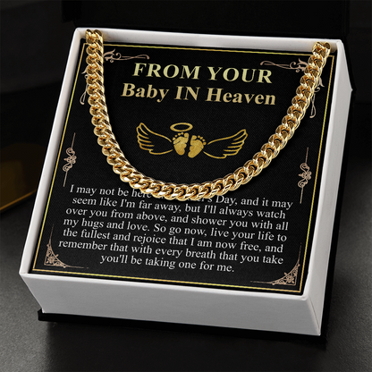 First Fathers Day Gift from Baby in Heaven, Loss of Child Fathers Day Gift, Pregnancy Loss, Miscarriage Father's Day Chain Necklace